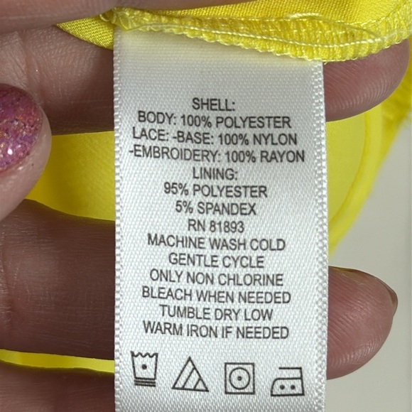 (A5)NWIsaac Mizrahi Live! Floral Embroidered Sheer V-Neck Blouse,Bright Yellow M - Picture 7 of 13